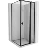 Mexen Mist T cabine de douche pivotante droite 75 x 75 cm, cadre noir, noir - 8A4T-075-075-70-70-P