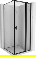 Mexen Mist T Duschkabine schwenkbar rechts 80 x 80 cm, schwarzer Rahmen, schwarz - 8A4T-080-080-70-70-P