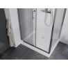 Mexen Apia sliding shower enclosure 100 x 80 cm, transparent, chrome + Rio shower tray - 840-100-080-01-00-4510