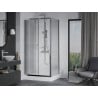 Mexen Apia sliding shower enclosure 100 x 80 cm, transparent, chrome + Rio shower tray - 840-100-080-01-00-4510