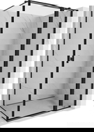 Mexen Mist T cabina doccia battente destra 110 x 85 cm, cornice nera, nero - 8A4T-110-085-70-70-P