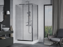 Mexen Apia drsna pršna kabina 120 x 90 cm, prozorna, krom + kad Rio - 840-120-090-01-00-4510