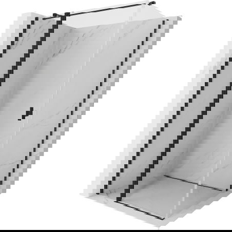 Mexen Mist T καμπίνα ντους ανοιγόμενη 90 x 100 cm, διαφανής, μαύρη - 8A4T-090-100-70-00