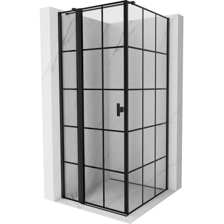 Mexen Mist T kabina za tuš s lijevim otvaranjem 70 x 70 cm, crna rešetka, crna - 8A4T-070-070-70-77-L