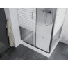 Mexen Apia liuglev dušikabiin 120 x 80 cm, valged triibud, kroom + Rio alus - 840-120-080-01-20-4510