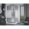 Mexen Apia liuglev dušikabiin 120 x 80 cm, valged triibud, kroom + Rio alus - 840-120-080-01-20-4510