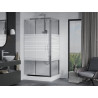 Mexen Apia liuglev dušikabiin 120 x 80 cm, valged triibud, kroom + Rio alus - 840-120-080-01-20-4510