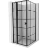 Mexen Mist T cabine de douche pivotante gauche 80 x 80 cm, grille noire, noir - 8A4T-080-080-70-77-L