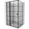 Mexen Mist T Duschkabine schwenkbar links 120 x 80 cm, schwarzes Gitter, schwarz - 8A4T-120-080-70-77-L