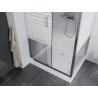 Mexen Apia sliding shower enclosure 120 x 90 cm, white stripes, chrome + Rio shower tray - 840-120-090-01-20-4510