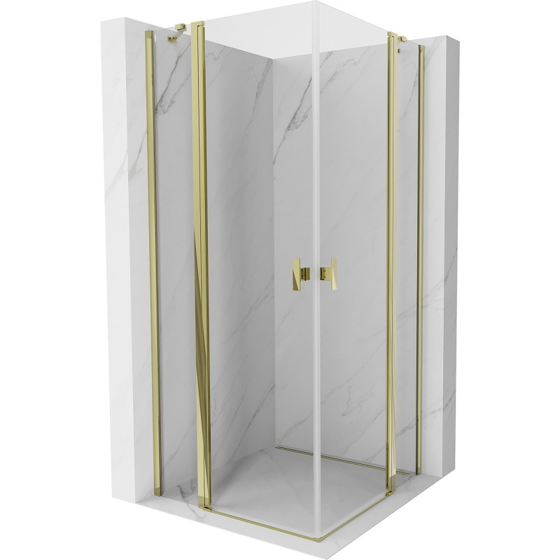 Mexen Mist Duo hinged dušinurk 75 x 75 cm, läbipaistev, kuldne - 8A4-075-075-50-00
