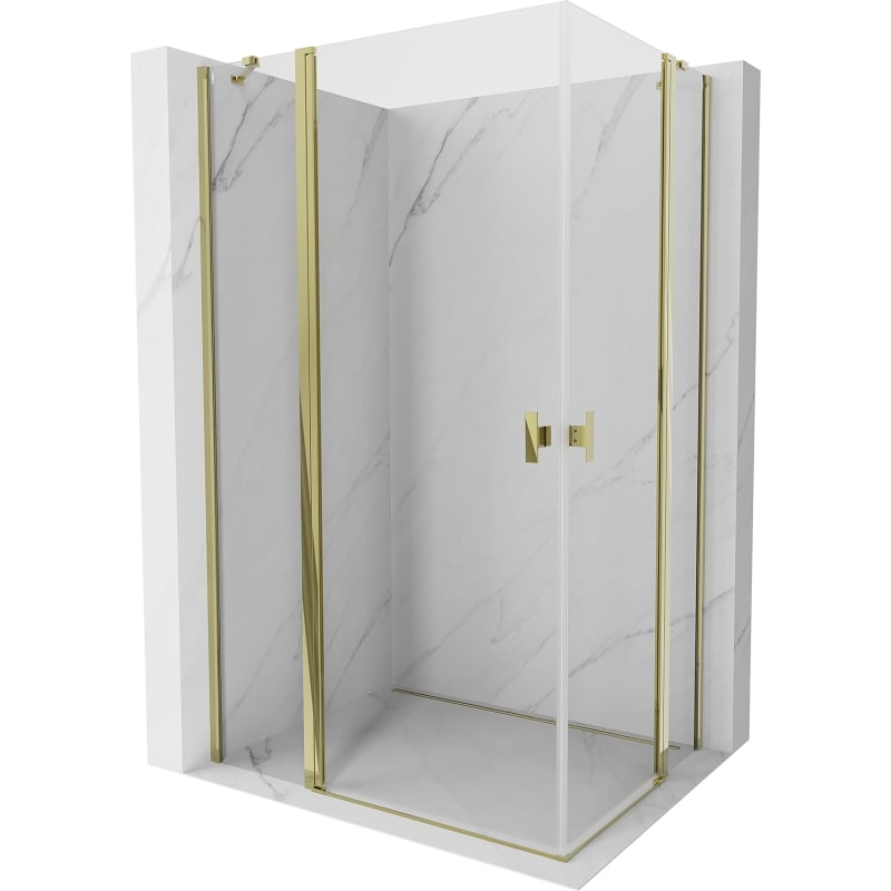 Mexen Mist Duo Duschkabine schwenkbar 110 x 75 cm, transparent, gold - 8A4-110-075-50-00