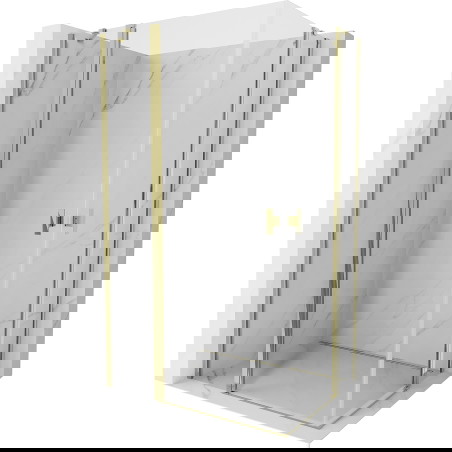 Mexen Mist Duo tuš kabina s krilnimi vrati 115 x 80 cm, prozorna, zlata - 8A4-115-080-50-00