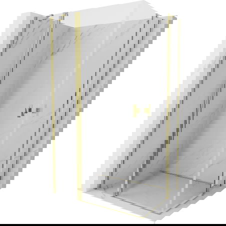 Mexen Mist Duo Duschkabine schwenkbar 115 x 85 cm, transparent, gold - 8A4-115-085-50-00