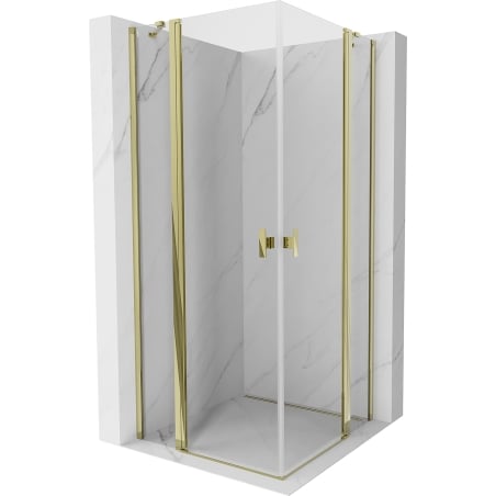Mexen Mist Duo shower enclosure hinged 95 x 95 cm, transparent, gold - 8A4-095-095-50-00