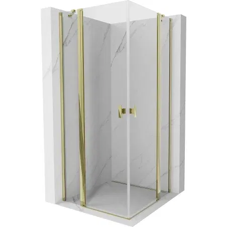 Mexen Mist Duo cabine de douche pivotante 115 x 115 cm, transparent, or - 8A4-115-115-50-00