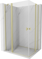 Mexen Mist Duo sklopiva tuš kabina 110 x 75 cm, prozirna, zlatna brušena - 8A4-110-075-55-00
