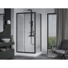 Mexen Apia Schiebeduschkabine 100 x 80 cm, transparent, schwarz + Duschwanne Rio - 840-100-080-70-00-4510