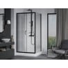 Mexen Apia sliding shower cabin 120 x 80 cm, transparent, black + Rio shower tray - 840-120-080-70-00-4510