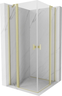 Mexen Mist Duo tuš kabina s okretanjem 95 x 95 cm, prozirna, zlatna brušena - 8A4-095-095-55-00