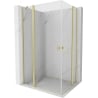 Mexen Mist Duo cabine de douche battante 115 x 95 cm, transparent, or brossé - 8A4-115-095-55-00