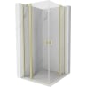 Mexen Mist Duo Hinged Shower Enclosure 100 x 100 cm, Transparent, Brushed Gold - 8A4-100-100-55-00