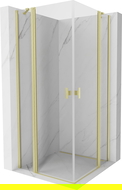Mexen Mist Duo cabine de duche de abrir 100 x 100 cm, transparente, ouro escovado - 8A4-100-100-55-00