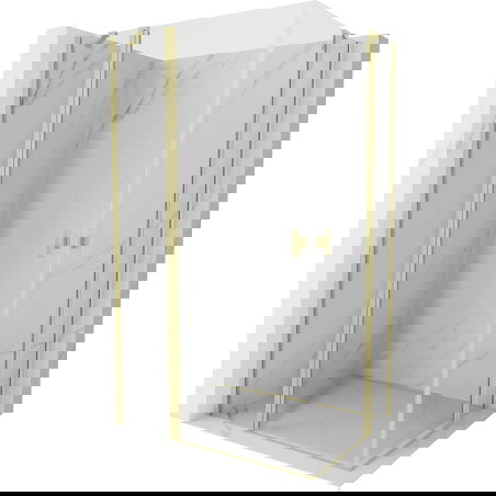 Mexen Mist Duo oppakbare Duschkabinn 105 x 100 cm, transparent, gebierschte Gold - 8A4-105-100-55-00