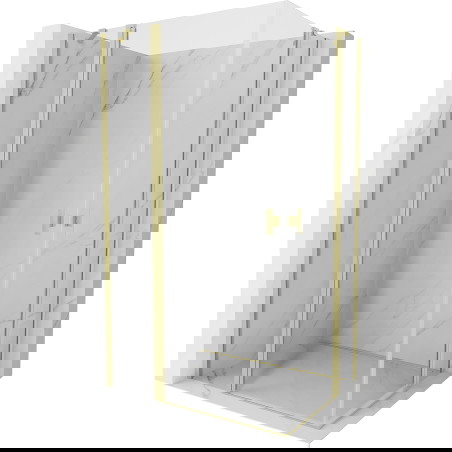 Mexen Mist Duo tuš kabina z vrati 120 x 100 cm, prozorna, ščetkano zlato - 8A4-120-100-55-00