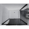 Mexen Apia schuifbare douchecabine 120 x 90 cm, transparant, zwart + Rio douchebak - 840-120-090-70-00-4510