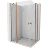 Mexen Mist Duo hinged shower enclosure 90 x 70 cm, transparent, brushed copper - 8A4-090-070-65-00