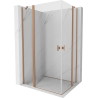 Mexen Mist Duo klizna tuš kabina 85 x 75 cm, prozirna, brušena bakar - 8A4-085-075-65-00