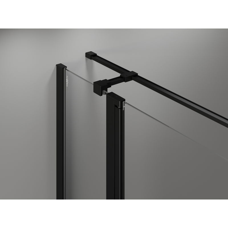 Mexen Mist T duschkabin med svängdörr vänster 110 x 110 cm, svart rutnät, svart - 8A4T-110-110-70-77-L