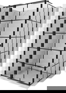 Mexen Mist T Duschkabine schwenkbar links 75 x 120 cm, schwarzes Gitter, schwarz - 8A4T-075-120-70-77-L