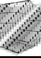 Mexen Mist T ανοιγόμενη αριστερή καμπίνα ντους 110 x 120 cm, μαύρο πλέγμα, μαύρο