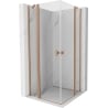 Mexen Mist Duo cabine de douche à pivot 85 x 85 cm, transparent, cuivre brossé - 8A4-085-085-65-00