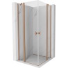 Mexen Mist Duo kabina za tuš s nagibnim vratima 85 x 85 cm, prozirna, brušena bakar - 8A4-085-085-65-00