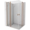 Mexen Mist Duo 115 x 90 cm Hinged Shower Enclosure, Transparent, Brushed Copper - 8A4-115-090-65-00