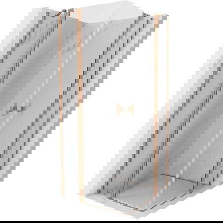 Mexen Mist Dvojna kabina za prho, 100 x 100 cm, prozorna, brušeni baker - 8A4-100-100-65-00