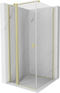 Mexen Mist T douchecabine scharnierend 90 x 90 cm, transparant, geborsteld goud - 8A4T-090-090-55-00
