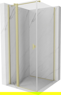 Mexen Mist T Duschkabine Schwingtür 90 x 90 cm, transparent, gebürstet gold - 8A4T-090-090-55-00
