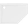 Bac à douche pentagonal slim gauche Mexen Flow 90 x 80 cm, blanc brillant - 46P108090L