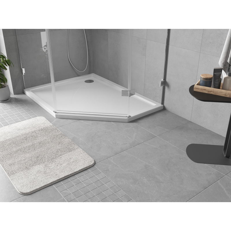 Mexen Flow piatto doccia pentagonale slim sinistro 90 x 80 cm, bianco lucido - 46P108090L