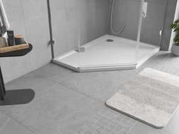 Mexen Flow base de duche pentagonal slim direita 90 x 80 cm, branco brilhante - 46P108090R