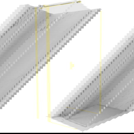 Mexen Mist T Duschkabine schwenkbar 100 x 100 cm, transparent, gebürstetes Gold - 8A4T-100-100-55-00