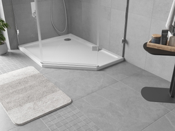 Mexen Flow slim lijevi peterokutni tuš kada 100 x 80 cm, bijeli sjaj - 46P108010L