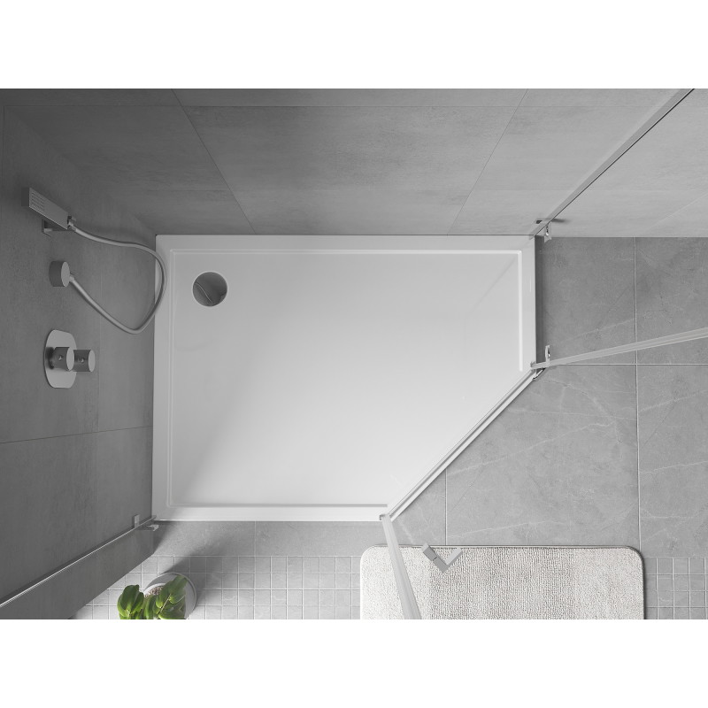 Mexen Flow brodzik pięciokątny slim lewy 100 x 80 cm, biały połysk - 46P108010L