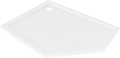 Mexen Flow slim lijevi peterokutni tuš kada 100 x 80 cm, bijeli sjaj - 46P108010L