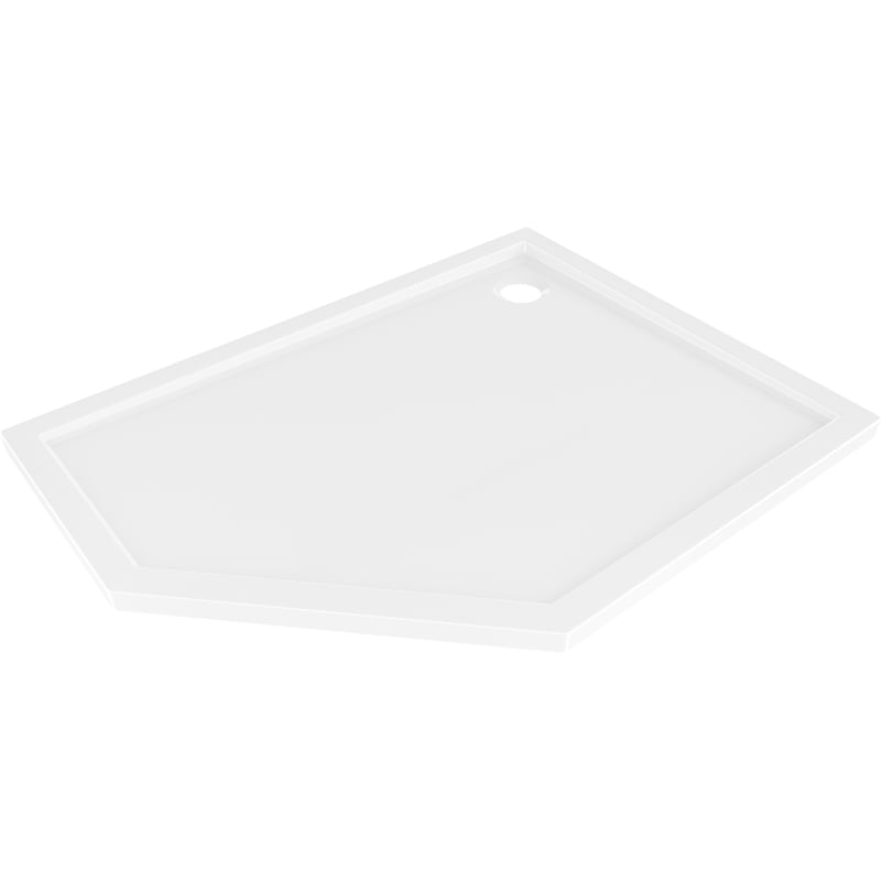 Mexen Flow pentagonalni slim tuš-kada desna 100 x 80 cm, bijeli sjaj - 46P108010R