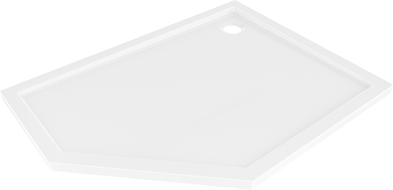 Mexen Flow pentagonalni slim tuš-kada desna 100 x 80 cm, bijeli sjaj - 46P108010R